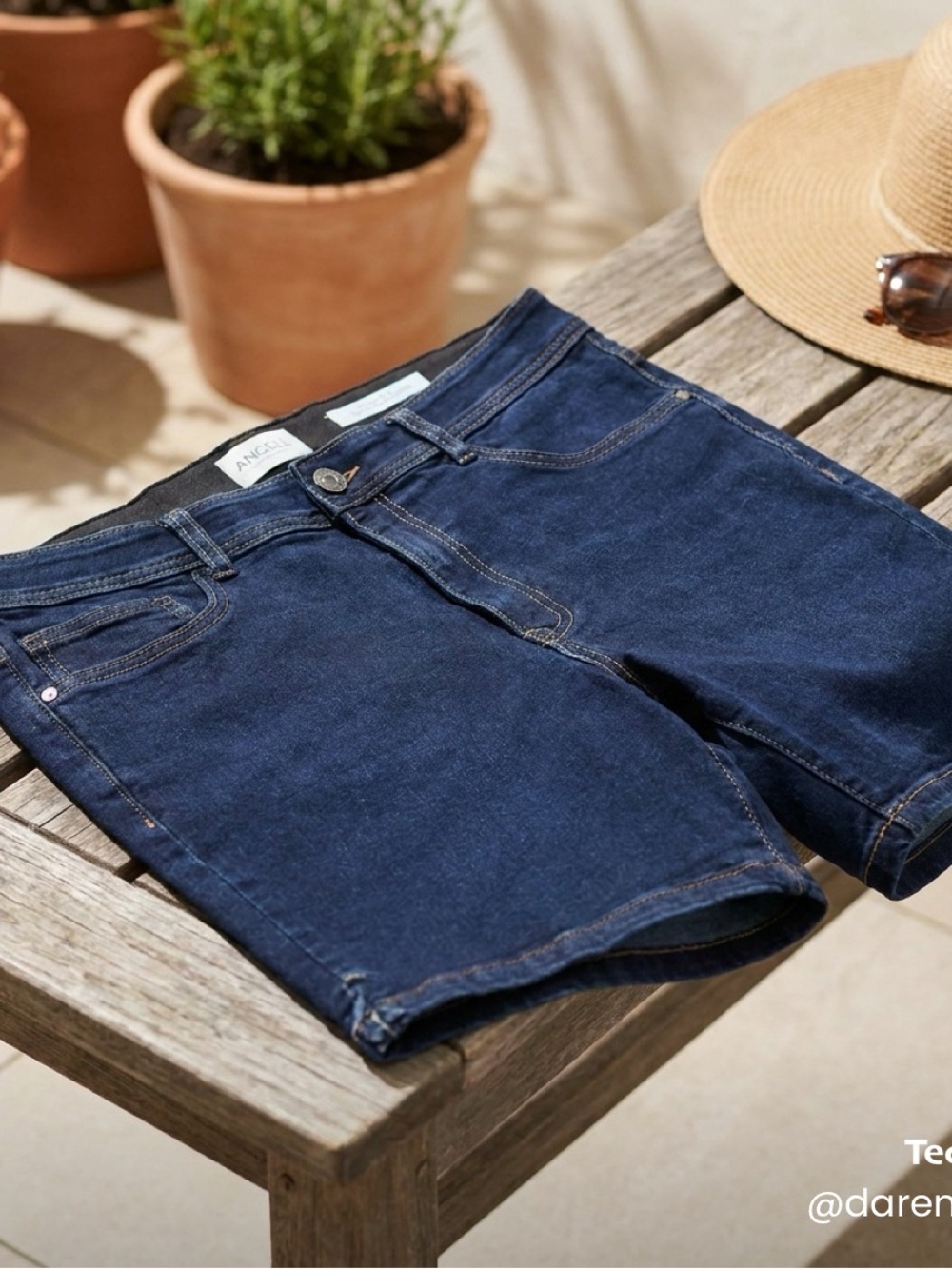 Angels Women's Dark Blue Denim Jean Shorts